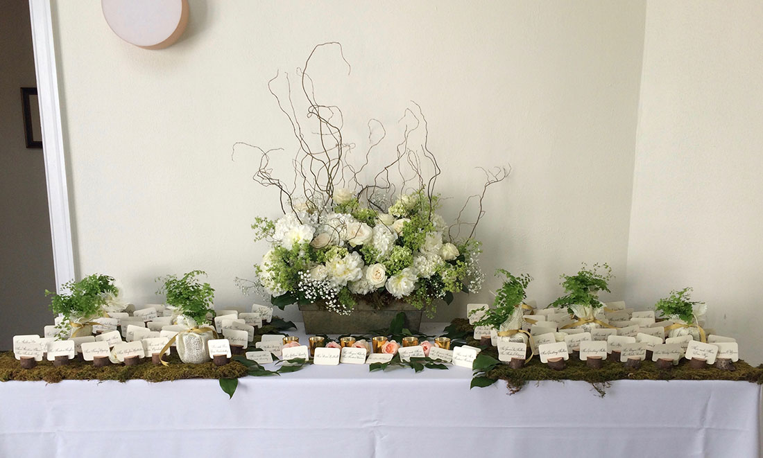Green Ferns and Moss: Pomme Radnor, Tish Long Wedding Flowers