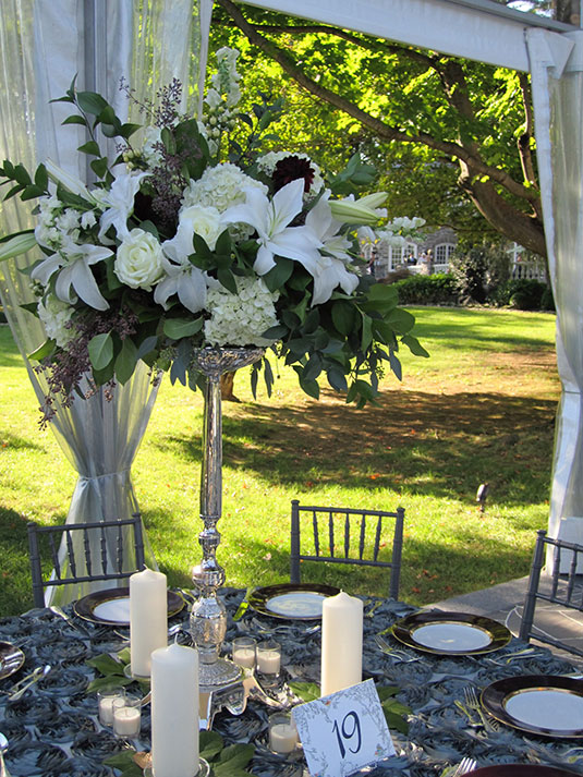 Purple and Cream Calla Lilies: Private Home, Tish Long Wedding Flowers