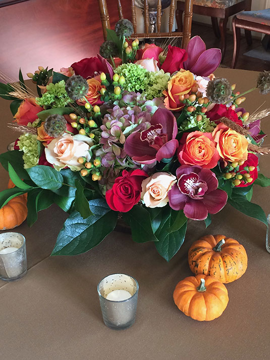 Burgundy and Purple Fall: Private Home, Tish Long Wedding Flowers